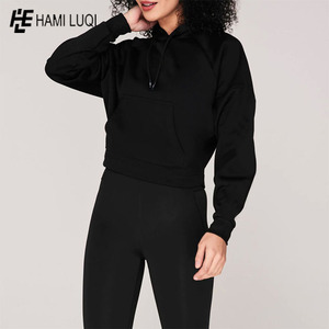 <b>High</b> Quality Custom Logo Crop <b>Top</b> Hoodies for Women Summer Short Terry Sweatshirt Anti-Shrink OEM Service Available - Product Image 5