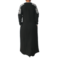 Kaftan brodé de créateur, burqa, abaya pour femmes, tissu écologique en bambou/coton/polyester, noir, poches, toutes les couleurs et tailles
