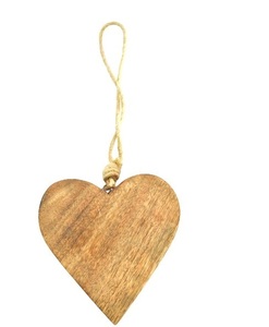 WOOD HANGING ORNAMENT HEART WITH SNOWFLAKE DESIGN HIGH QUALITY CHRISTMAS DECORATION WITH HANGING ROPE - Product Image 5