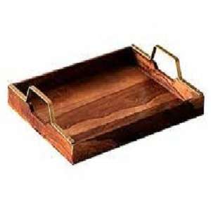 Plateau de service en acrylique de taille personnalisée de haute qualité avec poignée de plateau en bois pour hôtels et restaurants - Product Image 2