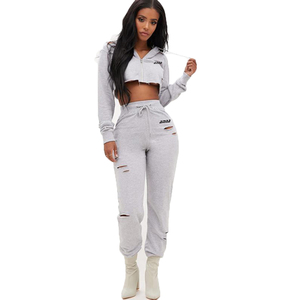 Chándales de estilo rugoso para mujer, ropa bordada con Logo personalizado de lana pura, a la venta - Product Image 2