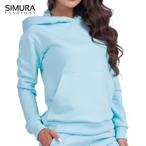 Sudadera con Capucha para Mujer SIMURA FASHIONS, Color Sólido, Manga Larga, Transpirable, Tejida, para Otoño - Product Image 1