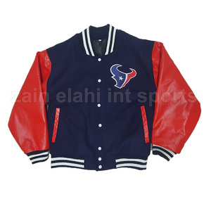 2025 UNISEX Fábrica al por mayor Nuevo diseño Cómodo Varsity Transpirable Chaqueta de cuero de talla grande Royal Blue Red Winter Bomber - Product Image 3