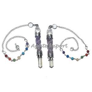 Amethyst Spiral Chakra 3pcs Pendulums - Product Image 1