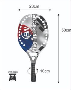 Raquettes de beach tennis et de padel sur mesure avec logos en fibre de carbone et verre, combinaisons de couleurs, 310-330g, 50cm - Product Image 4