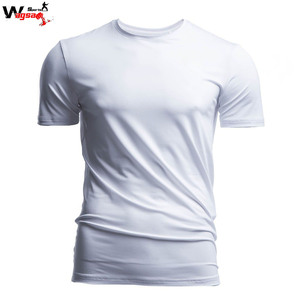 T-shirts actifs pour hommes 100% coton de haute qualité Technique élastique Doux Séchage rapide avec motif solide - Product Image 2