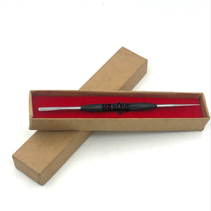 Poussoir à ongles professionnel de haute qualité avec poignée en plastique noir en acier inoxydable avec vos propres Instruments de beauté Logo personnalisé - Product Image 1