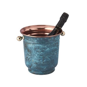 Classic Design Ice And <b>Water</b> <b>Bottle</b> Storage Bucket Handmade Copper Round Shape Ice Basket For Home Usage - Product Image 6