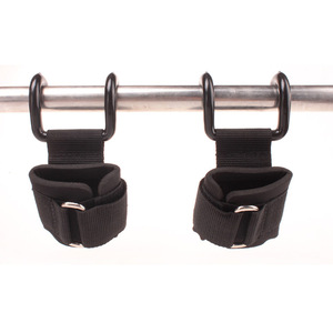 Unisex Straight Super Curved Rod Nylon Hand-<b>bar</b> Wrist Straps Fitness Weight Lifting Gym Hooks - Product Image 6