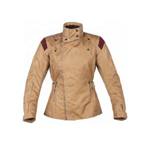 Col montant couleur personnalisée haut de gamme femmes respirant tout temps moto imperméable coupe-vent marron-Cordura Textile vestes - Product Image 1