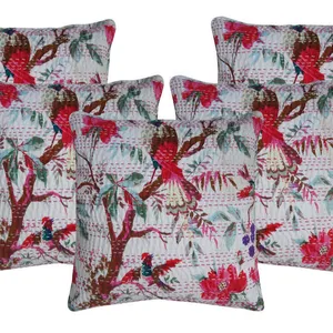 Wholesale Indian Handmade <b>Cushion</b> <b>Cover</b> Printed <b>Designer</b> Kantha <b>Cushion</b> Pillow <b>Cover</b> - Product Image 1