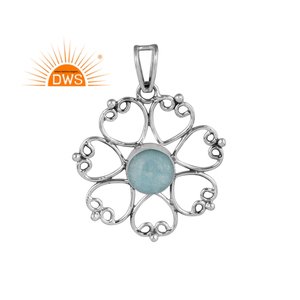 Colgante de Plata de Ley Oxidada de Moda, Más Vendido, con Doble Cristal de Amazonita, Proveedor de Joyería Tradicional - Product Image 3