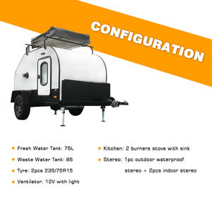 Remolque de Caravana <span class=keywords><strong>Mini</strong></span> Teardrop Todoterreno ECOCAMPOR con Techo de Lona Integrado - Product Image 4