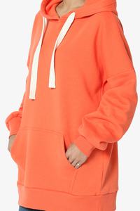 Sudadera con capucha de lana de gran tamaño para mujer con bolsillo, sudaderas informales de color sólido de longitud larga para niñas para invierno - Product Image 5