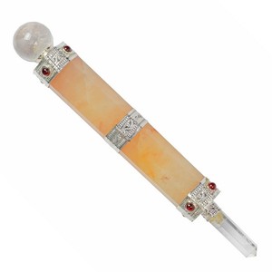 Baguettes de guérison Feng Shui sculptées et gravées en améthyste jaune pour le chakra |   Baguettes de guérison en améthyste jaune en ligne - Product Image 1