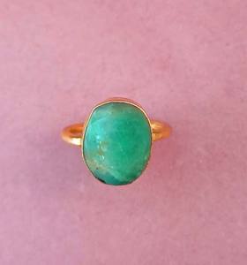 Anillo de Punta facetada redonda de cuarzo azul, joyería chapada en oro de Plata de Ley 925 para ropa de fiesta, joyería hecha a mano para ella - Product Image 4