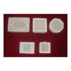 Caja de joyería tallada a mano de mármol blanco puro, para decoración del hogar - Product Image 1