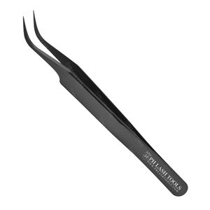 Black Strong Curved Classic Tweezer for Eyelash Extensions Private Label, Heavy Duty Stainless Steel Eyelash Extension Tweezer - Product Image 3