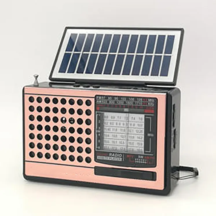 Radio Solar portátil con Usb, Mp3, Am, Fm, onda corta, soporte de banda múltiple, linterna