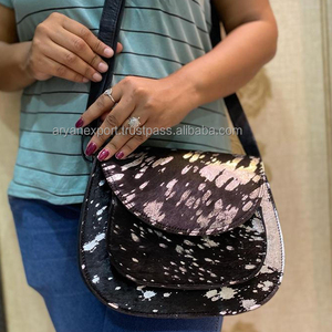 New Western Stylish Metallic Fur <b>Leather</b> Shoulder Bags High Quality Fashionable Genuine Metallic Fur <b>Leather</b> Sling Side <b>Handbags</b> - Product Image 2