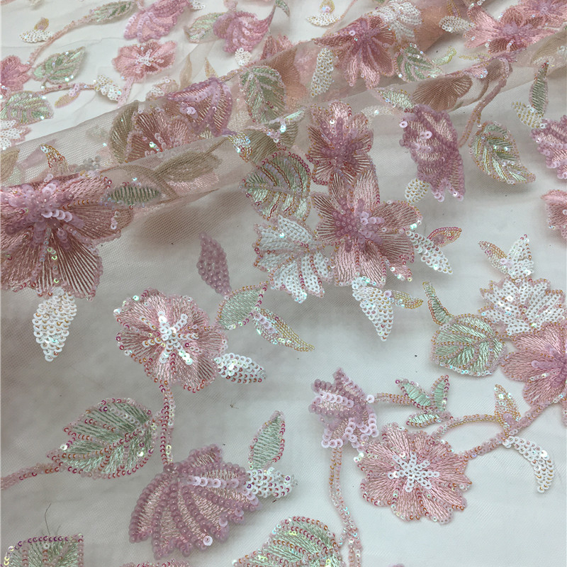 freshen flower pattern multi-color different types of lace fabric swiss lace fabric voile raschel lace fabric