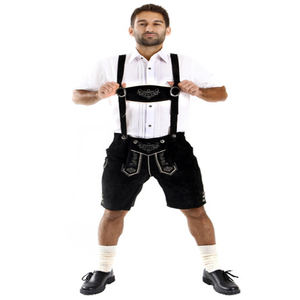 Vêtements bavarois personnalisés de haute qualité Short Lederhosen en cuir suédé véritable Style décontracté Motif solide Fournisseur en gros - Product Image 1