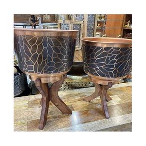 Lot de 3 jardinières en fer couleur or et noir avec support en fer pour accessoires de décoration de jardin - Product Image 6