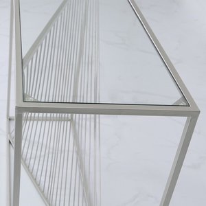 Modern Luxury Metal <b>Console</b> <b>Table</b> with Iron Leg Glass Top for Living Room Bedroom School-Home Hotel Restaurant Decor Furniture - Product Image 2