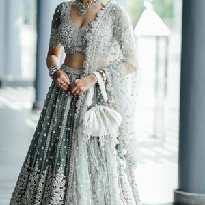 -- NEW-STYLISH---HEAVY--BRIDAL--KOTI กับ LEHENGA-ชุด-กับ-ประดับในงานหินลูกปัดแก้วคริสตัลสำหรับงานแต่งงาน = 2021 -- - Product Image 1
