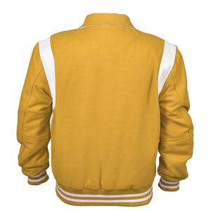 Blouson aviateur d'hiver en laine haut de gamme pour hommes avec patch de broderie personnalisé nouvelle mode style universitaire grande taille - Product Image 3