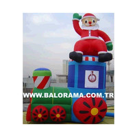 Ballons de jardin gonflables en PVC Balorama, train du Père Noël, décoration de Noël en plein air, garantie de 2 ans, taille 4m, couleurs au choix