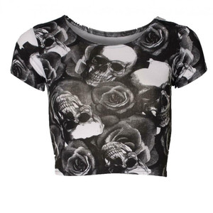 Hot Sale Plain Crop Gym Top Wholesale Cotton Spandex Short Sleeve Custom Women T shirt - Product Image 1