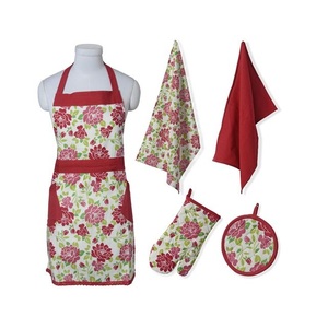 Florals Rose Print 100% Organic Cotton GOTS Certified Note Pattern Women Kitchen Sleeveless <b>Dust</b> Cleaning Home Cooking Baking - Product Image 1