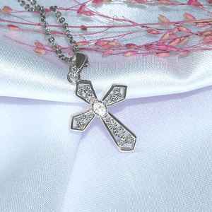 Collier croix zircon à la mode pour femmes pour les cadeaux de fête de mariage de fiançailles - Product Image 2