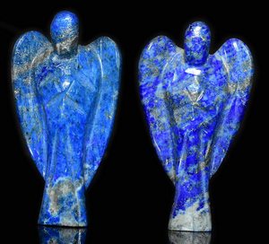 Blue lapis lazuli healing <b>crystal</b> <b>angel</b> hand carving figurine 2 inch - Product Image 5