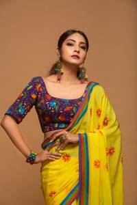 Vêtement attrayant imprimé numérique Saree très belle couleur imprimé Sari femmes indiennes portent meilleur prix de gros Surat. Alphanumero - Product Image 3