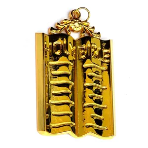 Massone collare massonico gioiello cappellano sacra bibbia tono oro passato maestro 3 "collare gioiello quadrato e bussola argento con
