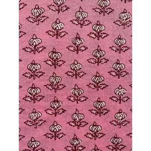Pastèque rose courant rouge imprimé léger coton Polyester tissu indien Handblock Design par Yard sacs couvre garçon-friendly - Product Image 3
