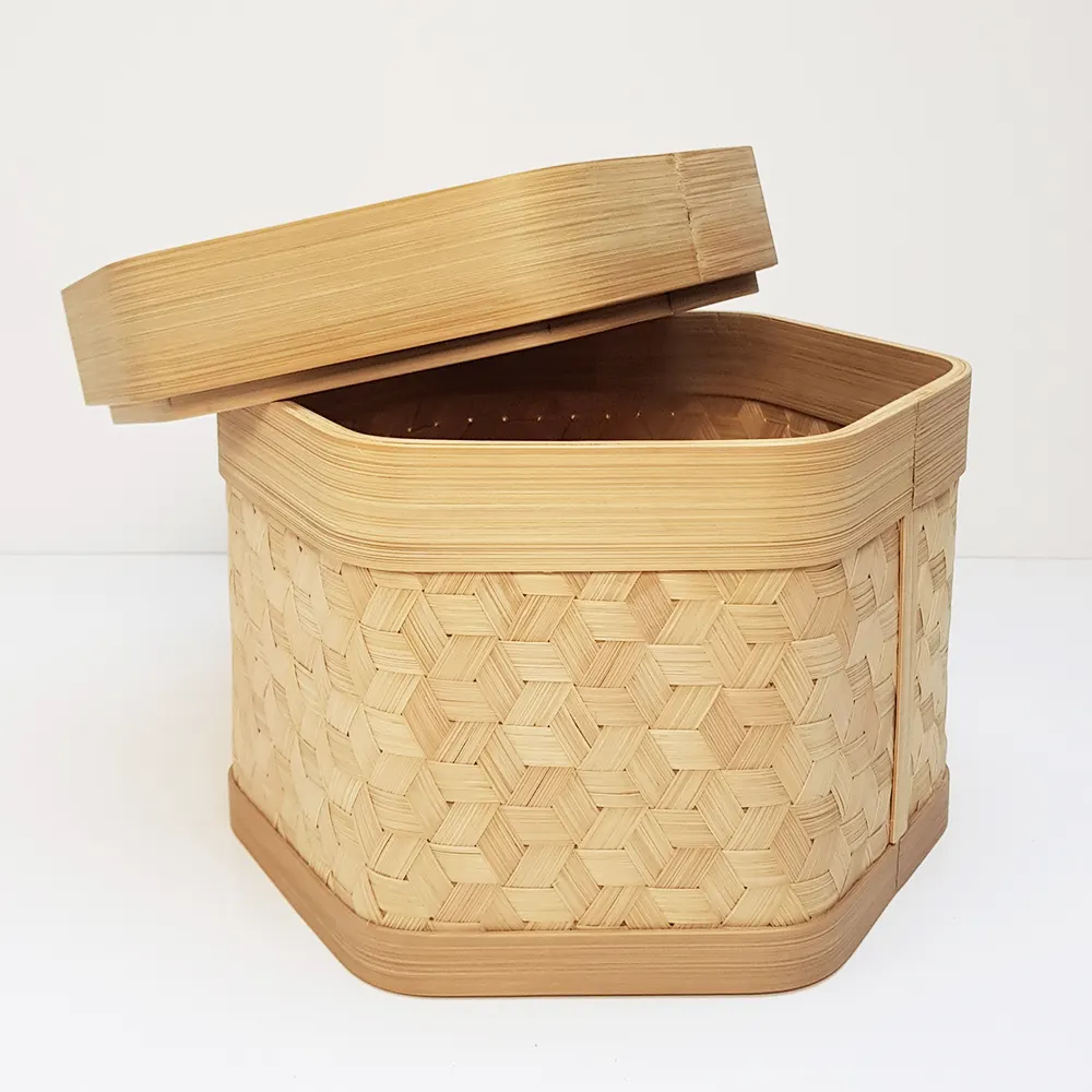 Woven Bamboo Container, bamboo storage basket natural wholesale