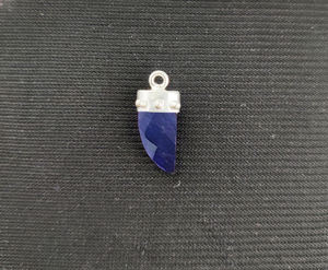 Turquoise Horn Shape Gemstone Pendant for Children Stainless Steel <b>Jewelry</b> with Fancy Bezel Work for Party Occasions - Product Image 5