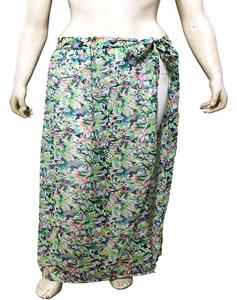 Robe sexy une pièce en mousseline de soie imprimée de fleurs respirante et écologique pour la plage, robe sarong enveloppante pour femmes - Product Image 2