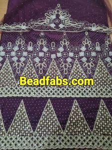 Unisex <b>Blue</b> Winter Silk George Wrapper Beautiful Heavy <b>Beaded</b> African Clothing for Women Adults Exclusive OEM Design Popular for - Product Image 4