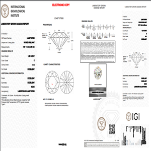 Couleur E SI2, clarté, taille 1.60Ct diamant poli laboratoire, bijoux en diamant de forme ronde HPHT-CVD diamants en vrac - Product Image 5