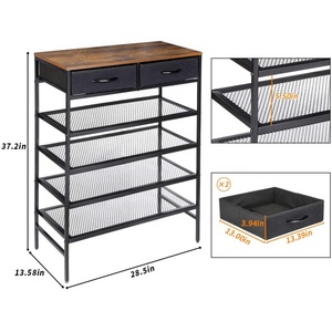 Armario Zapatero de Metal de 4 niveles con cajones, mueble para el hogar, venta al por mayor - Product Image 2