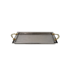 Plateau de service rond de luxe moderne Design tendance à la mode avec bois et métal doré nouvelle assiette de service personnalisée - Product Image 6