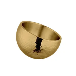 Tazón para Servir de Aluminio Martillado Dorado - Product Image 1
