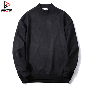 2024 alta calidad personalizado pesado mujeres de gran tamaño 100% algodón Pima Regular hombro Stand cuello sudaderas de punto para hombres - Product Image 3