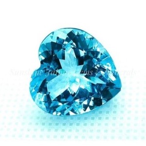 "Cabujones de corazón Topacio azul cielo natural" Precio de fábrica al por mayor Piedras preciosas sueltas facetadas de alta calidad | TOPACIO AZUL CIELO NATURAL - Product Image 1