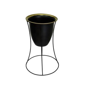 Elegant Gold & Black Indoor Planters Stylish Round Flower Pots Powder Coated Finish for Living Room Bedroom <b>Hallway</b> & Garden - Product Image 6