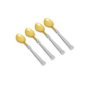 ชุดช้อนชาสีทองพร้อมเงินช้อนชาตกแต่งช้อนชาช้อนเงินด้าม - Product Image 1